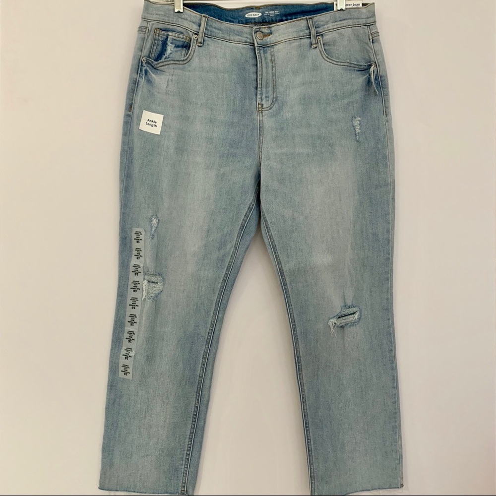 NWT Old Navy Distressed Power Jean Ankle Length 16